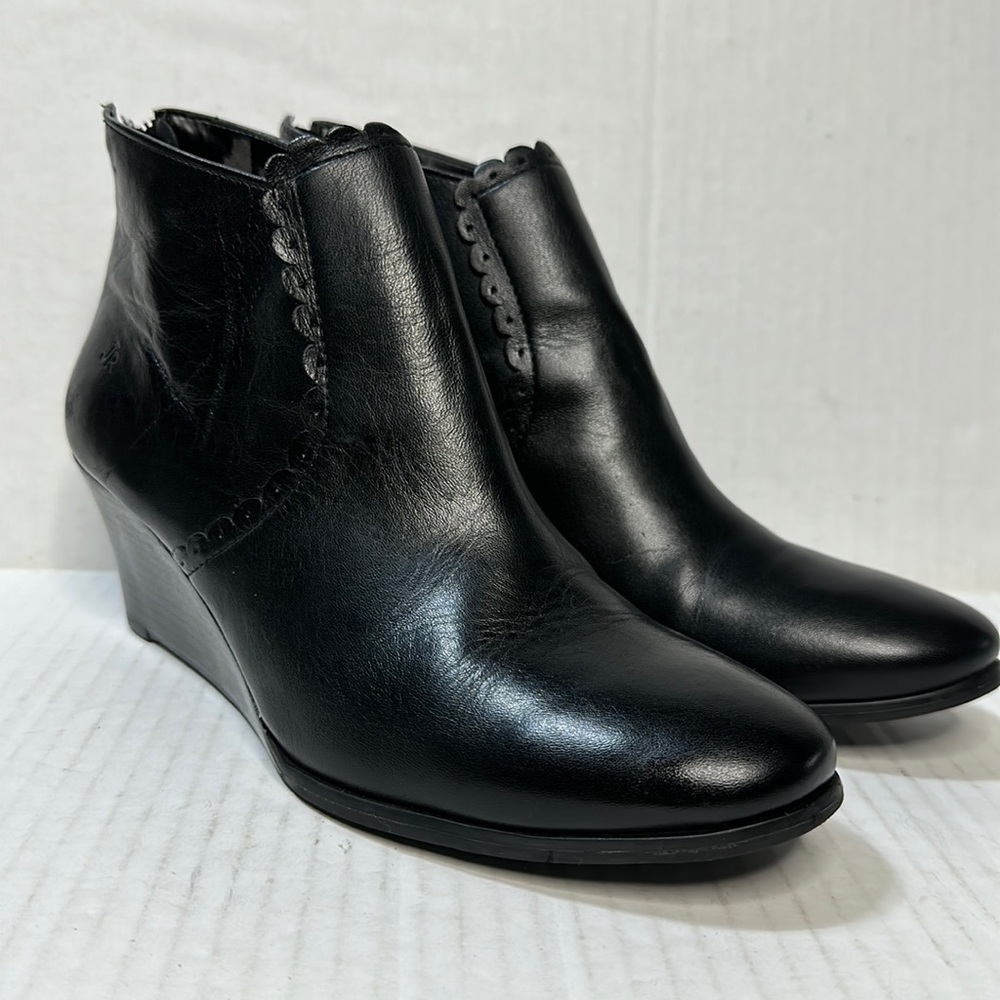 Jack Rogers Emery Leather Booties Black Ankle Boots Size 10